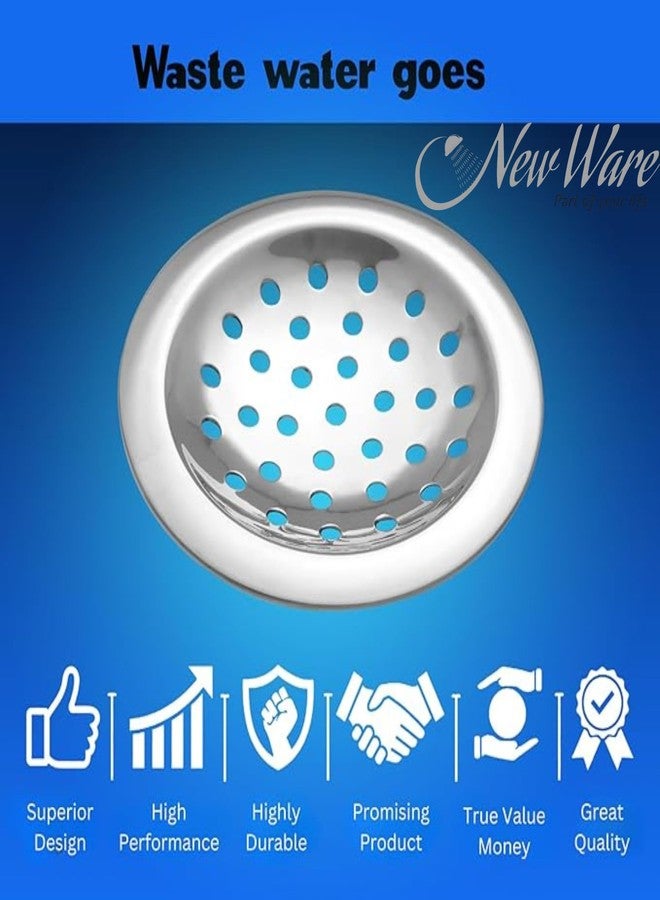 New Ware® CP Stainless Steel Round Curved Edge Floor Drain Jali for Home & Bathroom | Drain Stopper Filter Multi Hole Design Floor Trap Jali for Outdoor & Indoor Floor Mount Water Drain (4 Inch) - Image 5